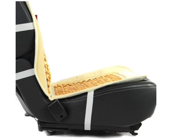 Накидка на сиденье Heyner массажер, деревянные шарики, велюр, бежевая 709200 – изображение 4