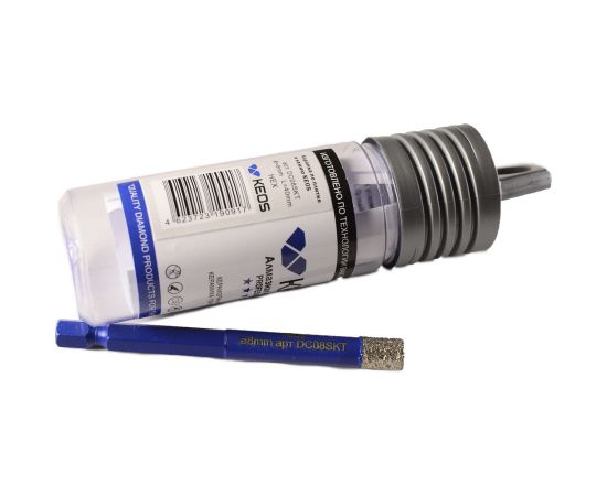 Коронка алмазная с воском по керамограниту PRO 8 мм, 1/4"" HEX KEOS DC08SKT – изображение 5