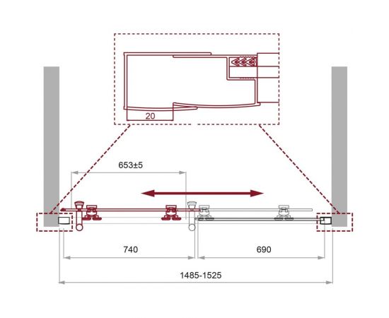 Душевая дверь BelBagno UNO-195-BF-1-150-P-Cr – изображение 5