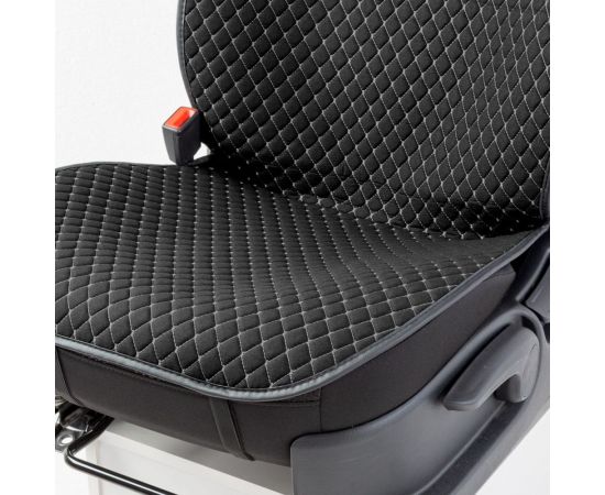 Накидки на передние сиденья CarPerformance, 2 шт. материал fiberflax /мягкий лен/ CUS-1052 BK/GY – изображение 6