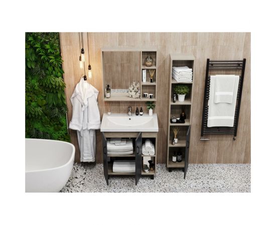 Тумба с раковиной Onika ТИМБЕР 70.10 серый мат./дуб сонома 107057 – изображение 6