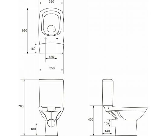 Унитаз-компакт Cersanit CARINA Clean On 011 3/5 DPL EO slim S-KO-CAR011-3/5-COn-S-DL-w – изображение 7