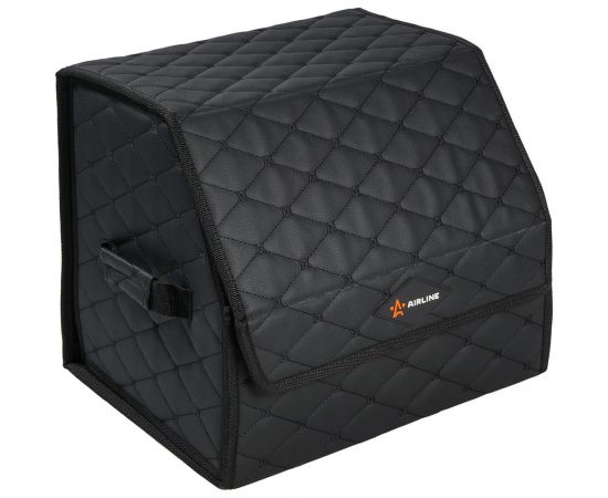 Органайзер-саквояж в багажник Airline стеганный ромб, черный ADSO002 