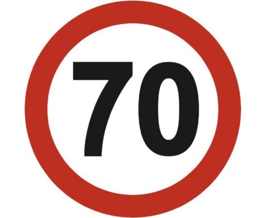 Наклейка SKYWAY Ограничитель скорости круглая ГОСТ 70 км/ч d 146 мм S08101040 