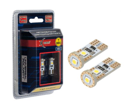 Светодиодная лампа XENITE T330, T10/W5W, 150 Лм, 12 В, 4300 K, блистер 2 шт. 1009656 