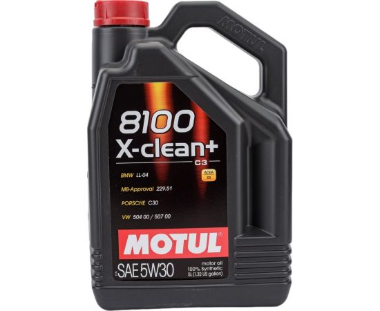 Моторное масло MOTUL 8100 X-clean+ синтетическое, SAE 5W30, 5 л 111684 
