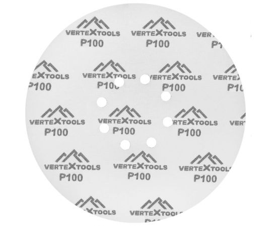 Круг абразивный перфорированный под липучку 225 мм, Р100, 5 шт vertextools 120225-100 – изображение 2