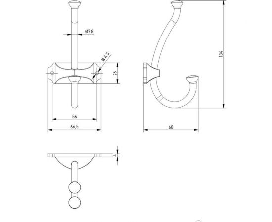 Мебельный крючок GTV CRAFT черный матовый WZ-CRAFT-20M – изображение 2