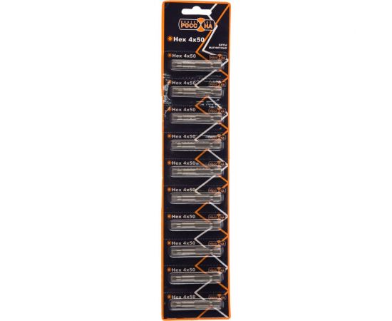 Бита (10 шт; Hex4; 50 мм; S2; магнитная) РОССНА Р860543 – изображение 3
