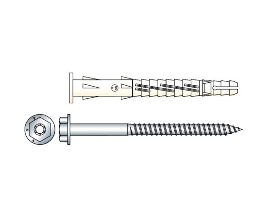 Фасадный дюбель с шурупом Tecfi шлиц TORX, прессшайба 10x100 4 шт 147657 – изображение 9