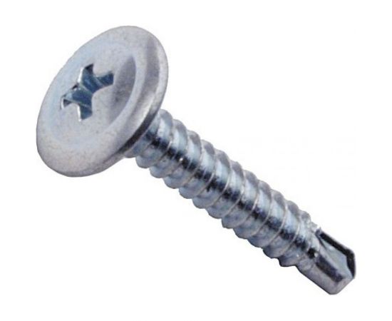 Саморезы ВИРТУОЗ 4,2x13 полусферическая головка с прессшайбой, цинк, сверло, 400 шт 280-04307 