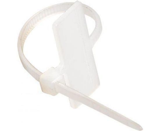 Нейлоновый хомут с табличкой 8х25.4 DKC 2.5х100 белый 100 шт. 2252100SR-M 
