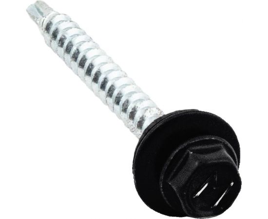 Кровельный саморез STARFIX 4,8x29 мм, цинк, шайба с прокладкой, PT1, RAL 9005, 200 шт. SMC2-35396-200 