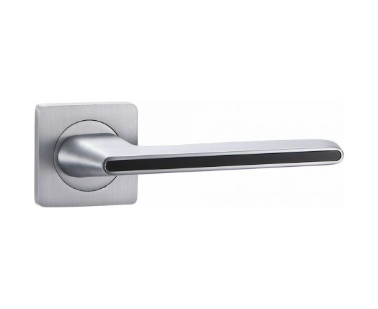 Дверная алюминиевая ручка Вантаж матовый хром/черный глянец V51L-2 AL 