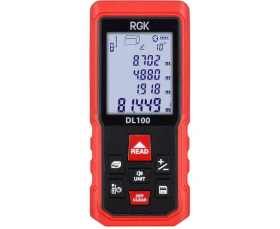 Лазерный дальномер с угломером RGK DL100 с поверкой 755719 