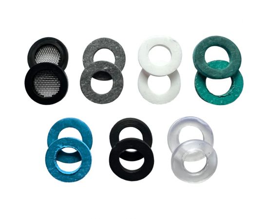 Набор прокладок Профитт 1/2"" резина, резина с сеткой, паронит, паронит мбс, паронит безасбестовый, фторопласт, пвх - по 2 шт. 1891870 