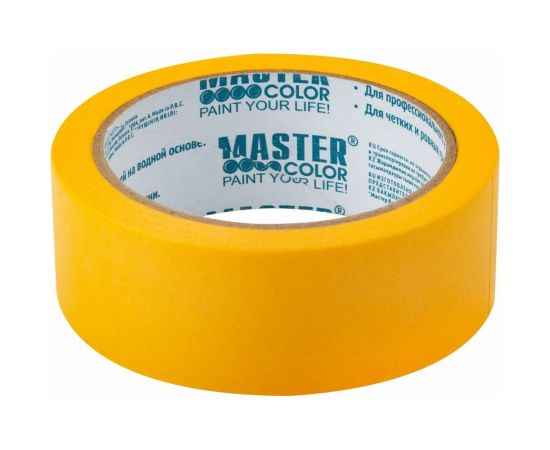 Малярная лента MASTER COLOR золотистая, рисовая бумага, термостойкость до 120C, УФ-стойкость до 30 дней, 9 мм х 50 м 30-6120 