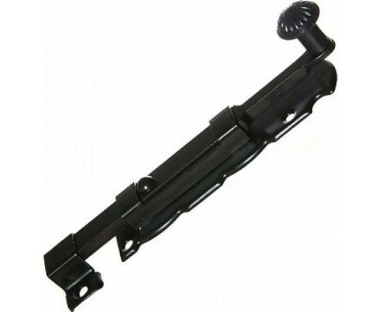 Накладная фигурная задвижка Tech-Krep ЗД-100x54 плоский ригель L 140 черный матовый 1 шт. пакет 151903 