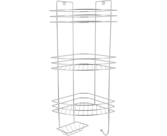 Полка для ванной Rosenberg 3-х ярусная угловая с мыльницей RUS-385292-3Zn 