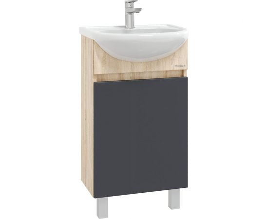Тумба с раковиной Onika милтон 45 напольная, серая/дуб сонома (ум.уют 45) 104512 