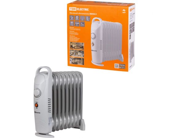 Масляный обогреватель МИНИ-9, 1000 Вт, 9 секций, термостат, TDM SQ2501-0909 