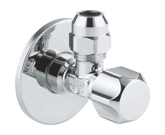 Угловой вентиль с металлической розеткой GROHE 1/2""x3/8"", 1 шт. 22018000 