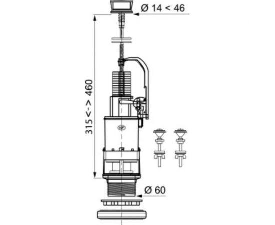 Сливной механизм WIRQUIN ""MР"" с одним режимом слива, с пяткой 10717557 – изображение 2
