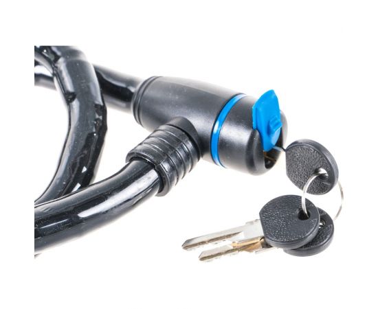 Тросовый усиленный замок Зубр Профессионал 3 ключа в комплекте длина троса 1000 мм d 18 мм 37260-100 – изображение 2