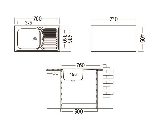 Мойка UKINOX Классика CLM760.435--W6K 2L – изображение 2
