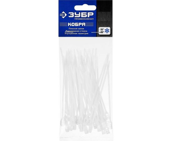 Кабельные стяжки ЗУБР КОБРА белые, нейлоновые 30930-36-150 – изображение 3