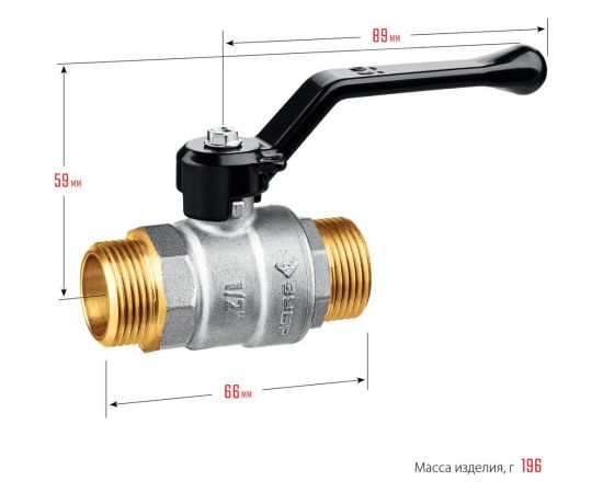 Шаровой кран ЗУБР полнопроходной ""папа-папа"", ручка, никелированная латунь, 1/2"" 51326-1/2 – изображение 3