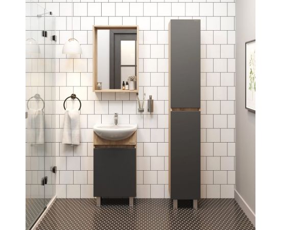 Тумба с раковиной Onika милтон 45 напольная, серая/дуб сонома (ум.уют 45) 104512 – изображение 3