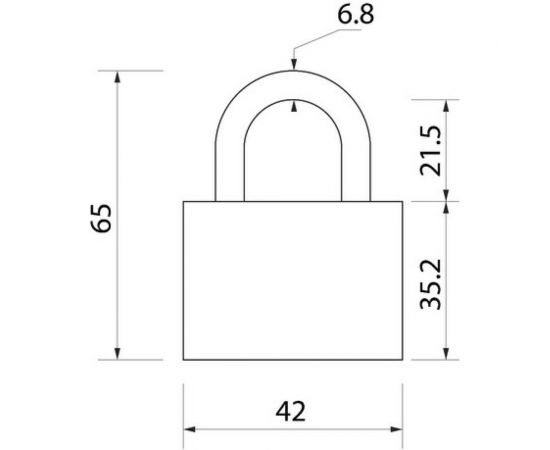 Навесной замок Сималенд 42 мм, влагозащищенный, короткая дужка, 3 ключа 5392203 – изображение 4