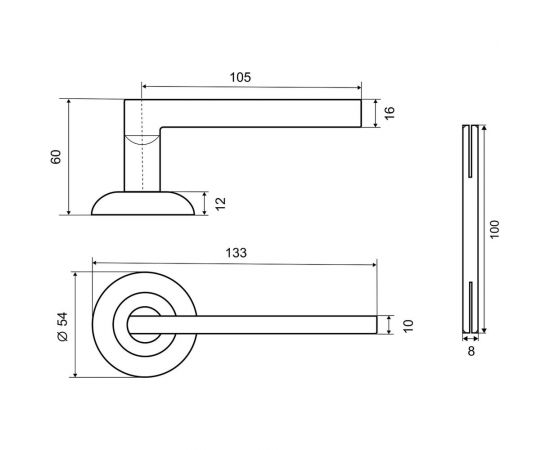 Комплект для двери Фабрика замков FZ SET 01L 100 SN СТ-00001350 – изображение 5