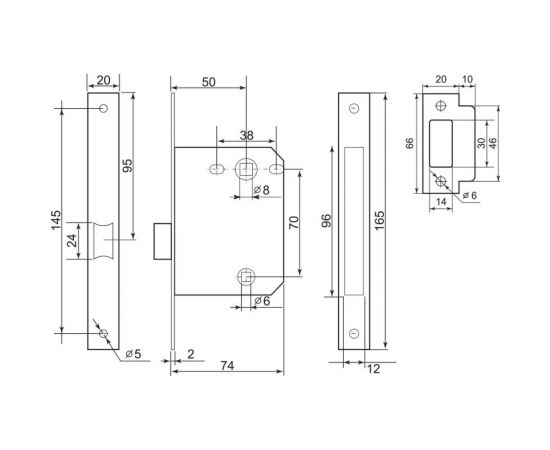 Межкомнатный замок Palladium 170 PB 00011798 – изображение 5