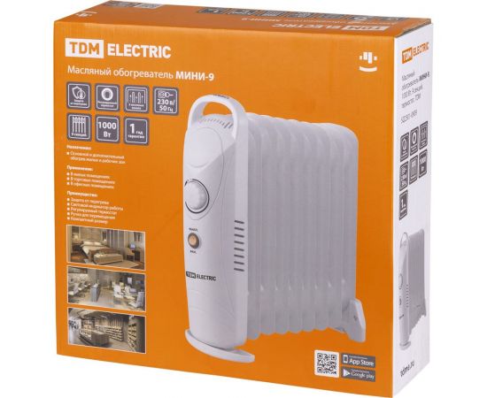 Масляный обогреватель МИНИ-9, 1000 Вт, 9 секций, термостат, TDM SQ2501-0909 – изображение 6