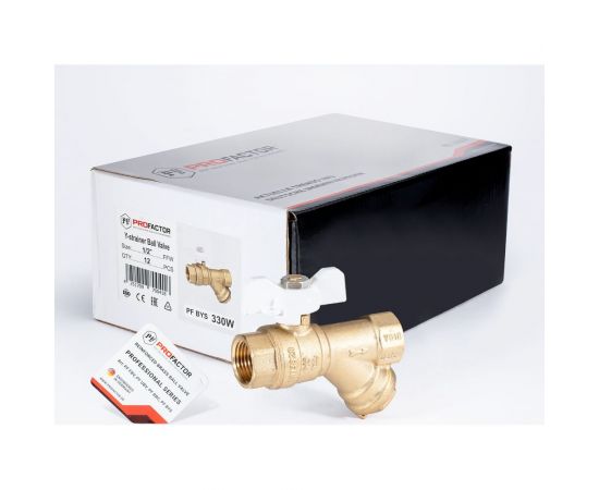 Шаровой кран PROFACTOR с фильтром PF STANDARD ручка бабочка, в/в 1/2 дюйма PF BYS 330W – изображение 8