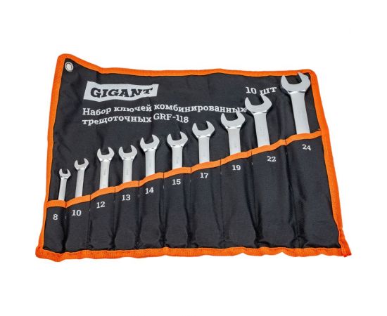 Набор комбинированных трещоточных ключей 10 шт Gigant grf-118 