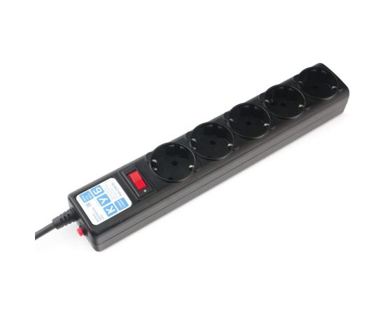 Фильтр-удлинитель Power Cube 7,0 м 5 розеток (черный графит) 10А/2,2кВт, SPG5-7M 