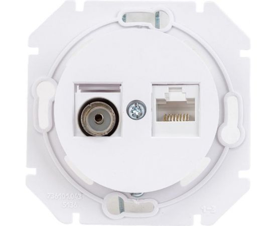 Механизм компьютерной розетки +ТВ Bylectrica скрытая установка, серия ПРОВАНС, белый ТК-6351 