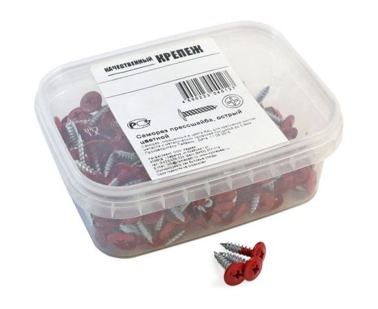 Прессшайба Качественный КРЕПЕЖ 4.2х16 мм, красный рубин RAL 3003, острая, 250 шт 0200299 КЧ 