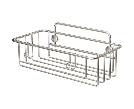 Полка в ванную TEKNO-TEL прямая, 1 ярус, 24х10х12 см, нержавеющая сталь, глянцевая ES094SSS 