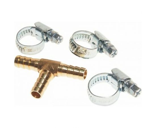 Разветвитель T-образный елочка 8 мм, хомуты в комплекте ROCKFORCE RF-E102-6/2 