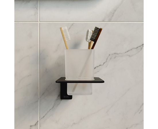 Подстаканник IDDIS Slide одинарный, матовое стекло, сплав металлов SLIBSG1i45 – изображение 2