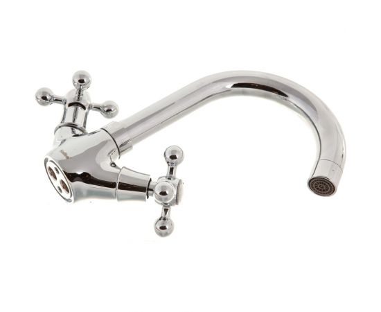 Смеситель для раковины умывальника Haiba латунный, с поворот изливом, хром HB1219 – изображение 2