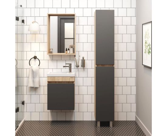 Тумба с раковиной Onika милтон 45 подвесная, серая/дуб сонома (ум.фостер 45) 104511 – изображение 3