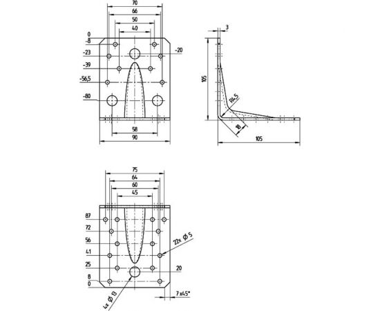 Уголок GAH ALBERTS DURAVIS перфорированный, усиленный, черный перламутр, 105x105x90 мм 301880 – изображение 3