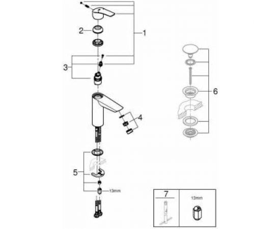 Однорычажный смеситель для раковины Grohe Eurosmart dn 15, m-size, хром 23324003 00000094666 – изображение 4