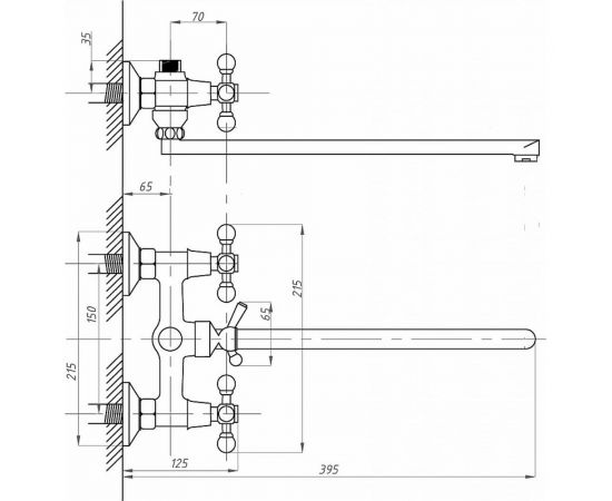 Смеситель для ванны с душем FAUZT тип См-ВУДРНШлА FZs-421-54 – изображение 4