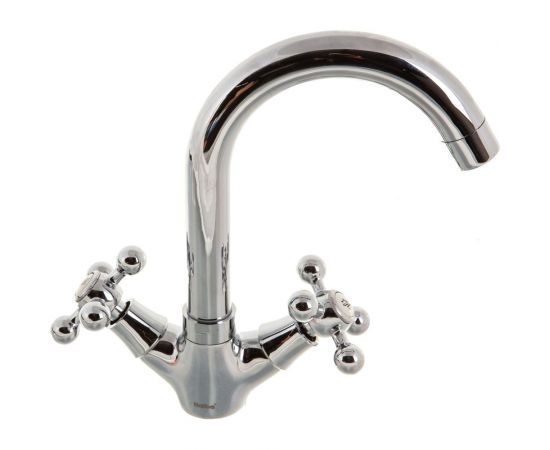 Смеситель для раковины умывальника Haiba латунный, с поворот изливом, хром HB1219 – изображение 4